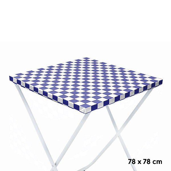 Toalha Plástica Cobre Manchas Perolizada - 78 x 78 cm - Xadrez Azul Escuro - 10 unidades - CampFestas - Rizzo