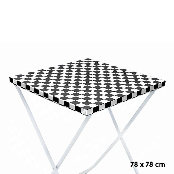 Toalha Plástica Cobre Manchas Perolizada - 78 x 78 cm - Xadrez Preto - 10 unidades - CampFestas - Rizzo