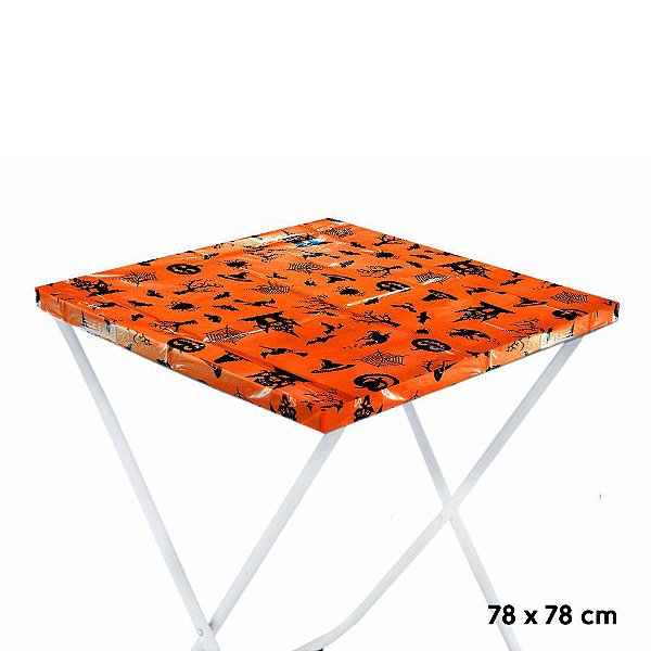 Toalha Plástica Cobre Manchas - Perolizada - Festa Halloween - Laranja - 10 unidades - CampFestas - Rizzo