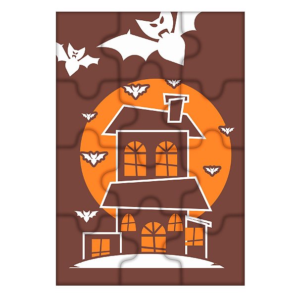 Blister Decorado com Transfer Para Chocolate - Quebra-cabeça - Casa Mal Assombrada - BL010201 - 1 un - Stalden - Rizzo