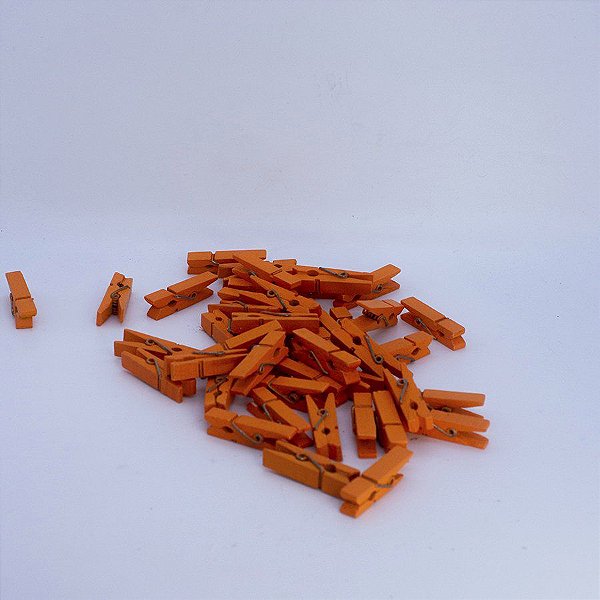 Mini Prendedor de Madeira Laranja Escuro 3,5cm - 50 unidades - Rizzo
