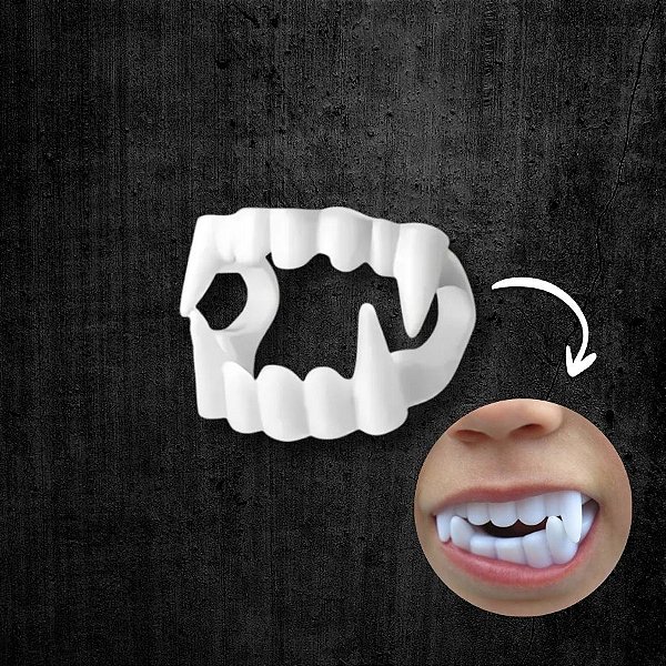 Kit Dentadura de Halloween - "Dentes de Vampiro" - 12 Unidades - Rizzo - 12 unidades - Rizzo