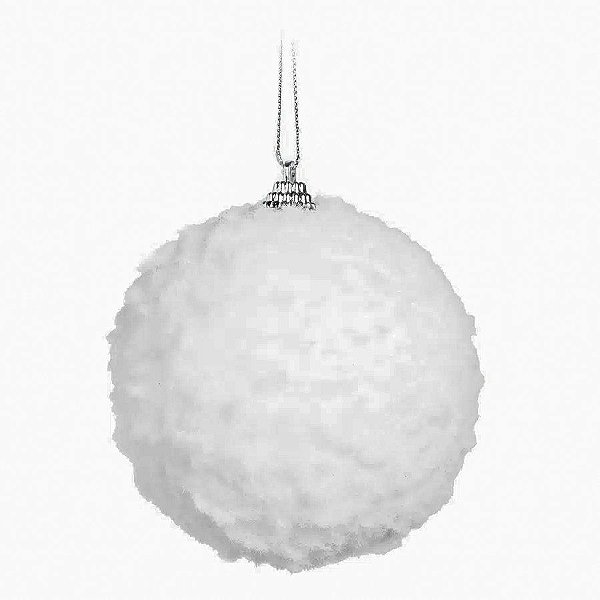 Bola de Árvore de Natal Nevada Branca - 10 cm - “Nevada Branca” - Cromus Natal - 4 unidades - Rizzo Balões