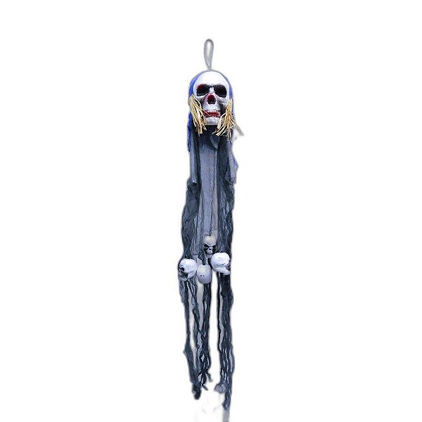Enfeite de Halloween - Caveiras com Pano Roxo - 1 unidade - Rizzo