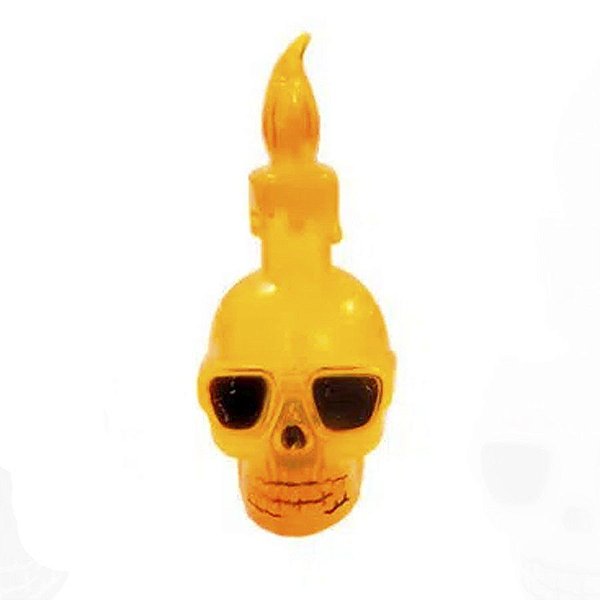 Caveira Vela - Laranja - Led Decorativo - 1 unidade - Rizzo