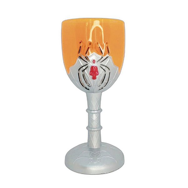 Taça Halloween - Laranja com Cinza - Caveira com Aranha - 250ml - 1 unidade - Rizzo