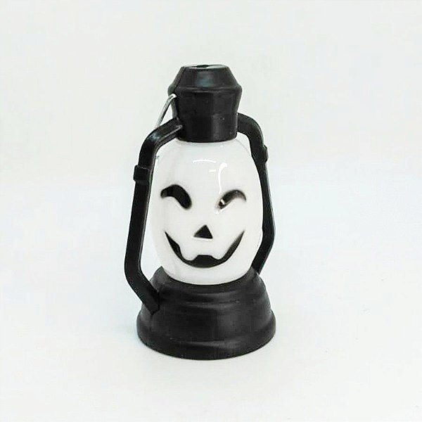 Lamparina Dia Das Bruxas - Modelo Fantasma - Sorriso Escuro Com Luz - 1 unidade - Rizzo
