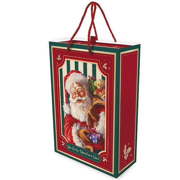 Caixa Luva com Alça Papai Noel - 1 unidade - Cromus - Rizzo