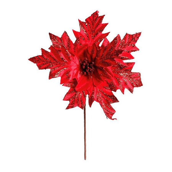 Galho Pick Poinsetia - Vermelha - Cabo Médio - 1 unidade - Cromus - Rizzo
