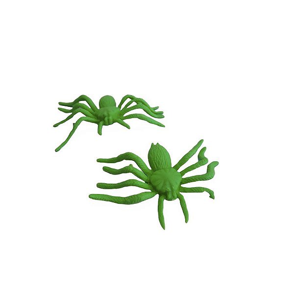 Mini Aranha Decorativa - Halloween - Verde - 12 unidades - Rizzo