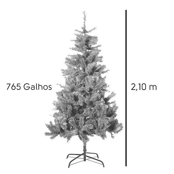 Árvore de Natal Colorado - 765 Galhos - 2,1 metros cm - Cromus Natal - 1 unidade - Rizzo