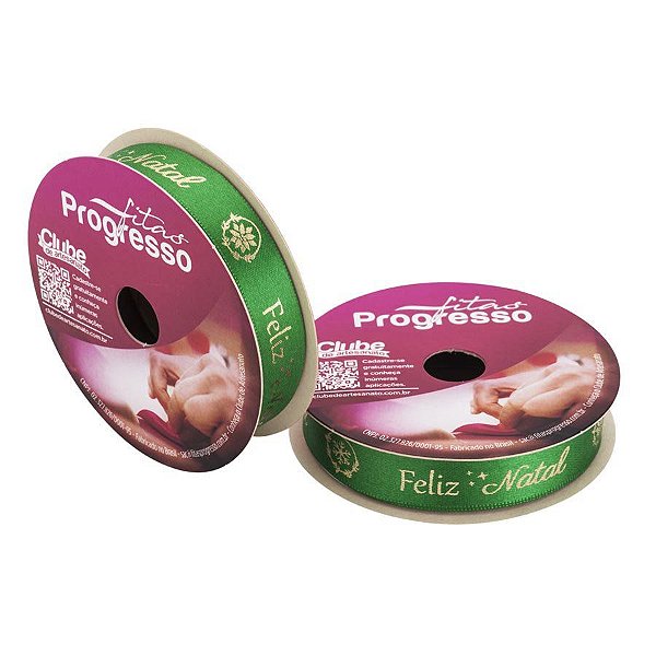 Fita de Cetim ECF003H 15 mm - Cor 434 Feliz Natal - Rolo 10 Metros - 1 unidade - Fitas Progresso - Rizzo