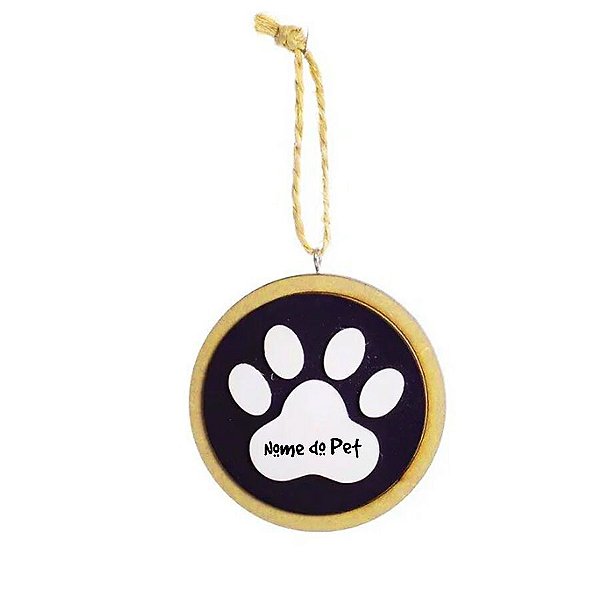 Enfeite para Pendurar em MDF Personalizado - Pet Lover - Patinha - 1 unidade - Rizzo