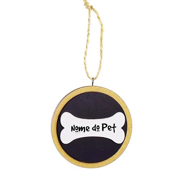 Enfeite para Pendurar em MDF Personalizado - Pet Lover - Ossinho - 1 unidade - Rizzo