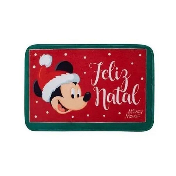 Tapete de Natal do Mickey - "Feliz Natal com Mickey"   - 1 unidade - Cromus - Rizzo