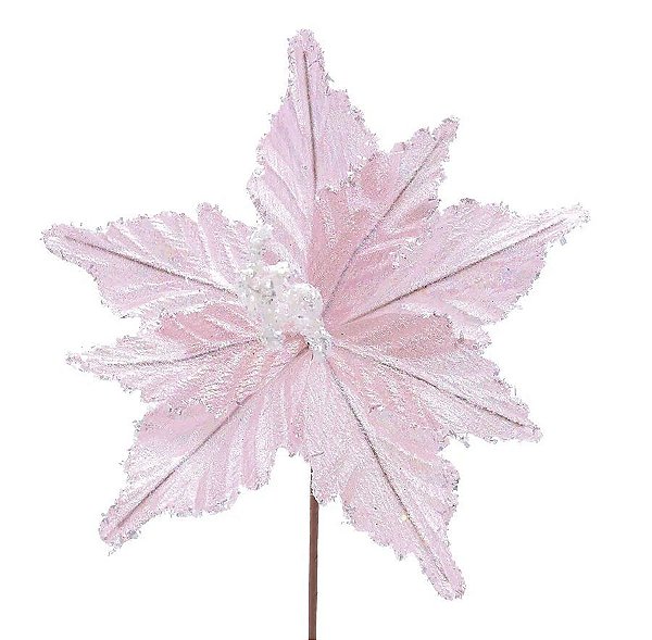 Galho Pick Poinsétia Rosa - Cabo Curto - 1 unidade - Cromus - Rizzo