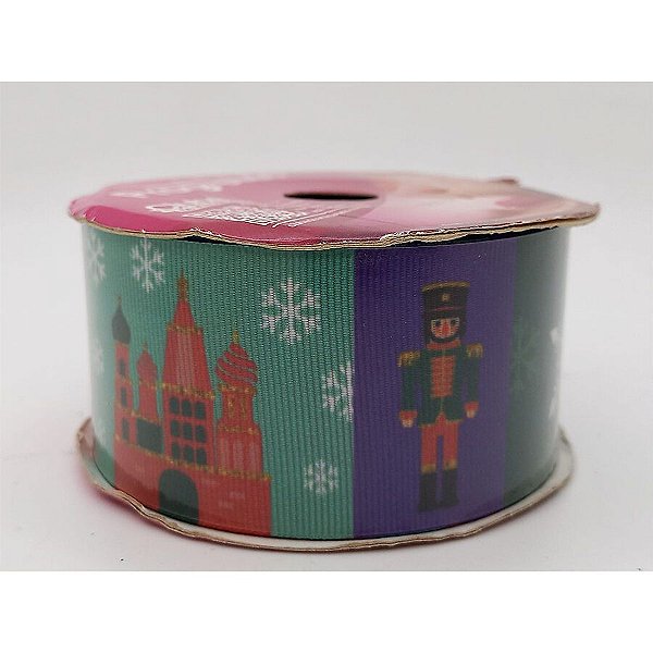 Fita Decorativa Soldado e Castelo - 38mm Larg x 10m Compr - Cor 099 - Ref. EGP 009TR - 1 unidade - Fitas Progresso - Riz