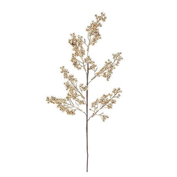 Pick Decorativo de Natal - Frutinhas - Dourado -  Cromus Natal - 1 unidade - Rizzo