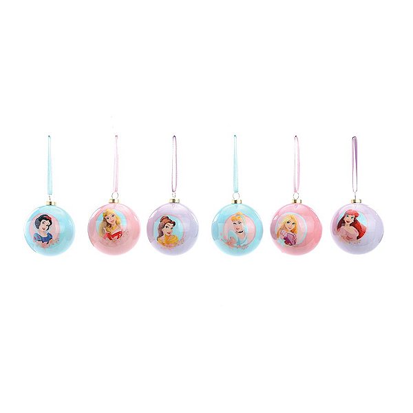 Kit Bola de Natal - Princesas Disney - 6 cm - Natal Disney - 6 unidades - Cromus - Rizzo