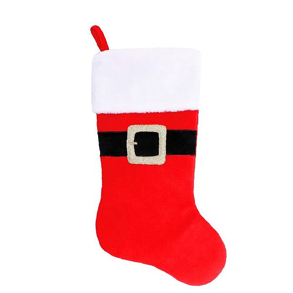 Meia Natalina Decorativa - Cinta Papai Noel - 52 cm - Cromus Natal - 1 unidade - Rizzo Balões