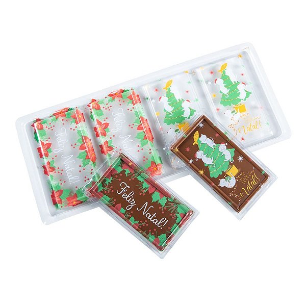 Blister Decorado com Transfer Para Chocolate - Tablete - Natal - BLN014501 - 1 unidade - Stalden - Rizzo
