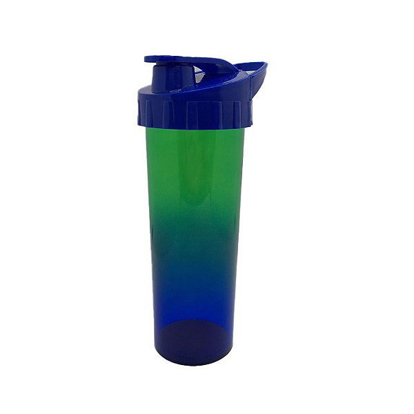 Garrafa Ice Degradê - Azul e Verde Brilhante - Tampa Azul - 1 unidade - Rizzo