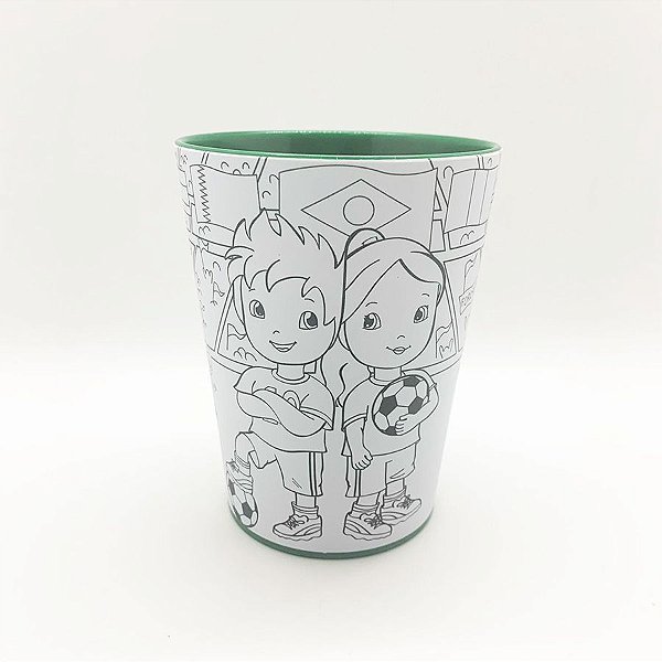 Copo para Colorir Color Cup Campeonato - Verde - 10cm - 1 unidade - Rizzo