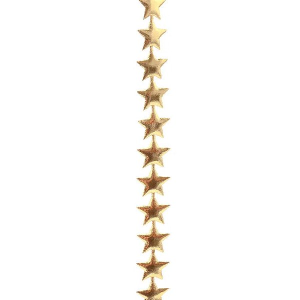 Fio Decorativo Estrela  Dourada - 2 cm x 5 m - 1 unidade - Cromus - Rizzo
