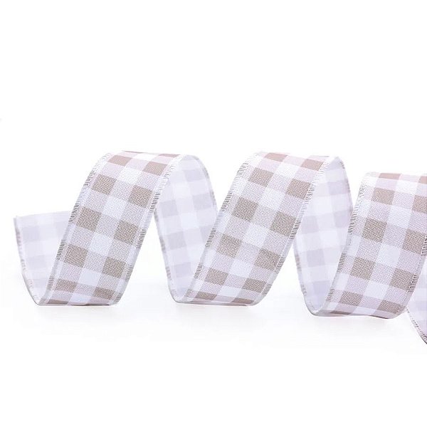 Fita Xadrez Branco e Cinza - 3,8cm x 914cm - 1 unidade - Cromus - Rizzo Balões