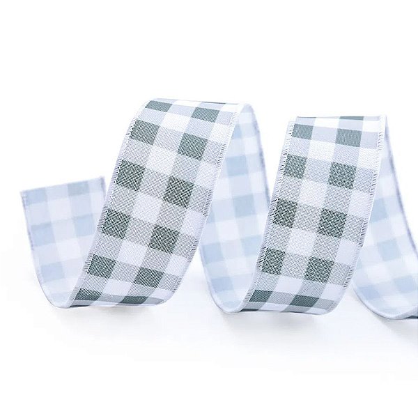 Fita Xadrez Branco e Verde - 3,8cm x 914cm  - 1 unidade - Cromus - Rizzo Balões
