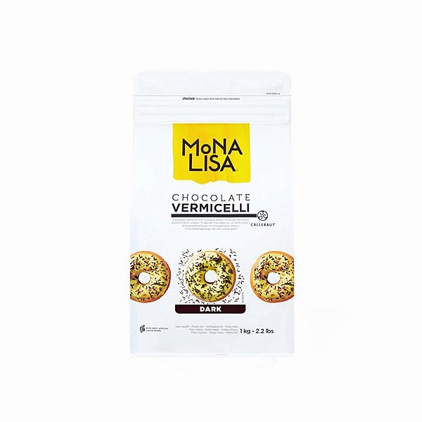 Vermicelli Chocolate Belga Dark 1 kg - 1 unidade - Mona Lisa - Rizzo