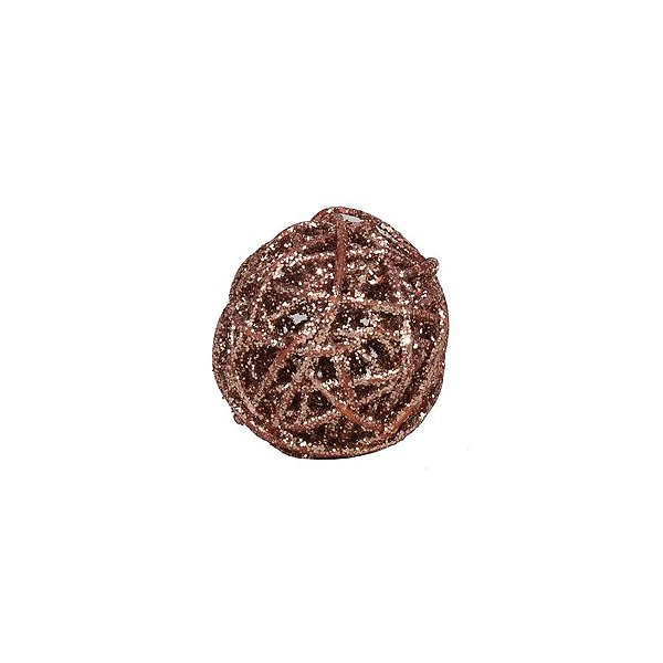 Enfeite Bola de Rattan Rose Gold 6cm  - 1 unidade - Cromus - Rizzo Balões