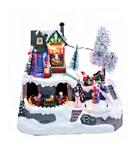 Decoração de Casa de Campo Natalina com Movimento - 17 Centímetros - Cromus Natal - 1 unidade - Rizzo