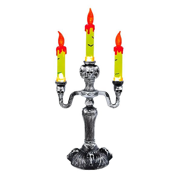 Candelabro Verde Noite do Terror - Festa Halloween - 1 unidade - Cromus - Rizzo