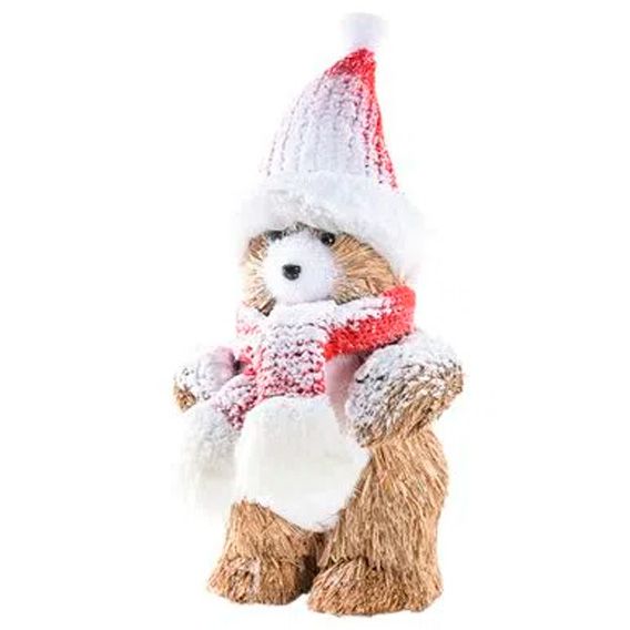 Urso Dakota c/ Gorro Decorativo - 25 cm x 14 cm - 1 unidade - Cromus - Rizzo