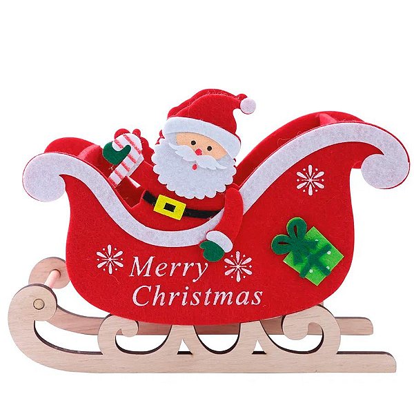 Trenó Decorativo de Natal - 11 cm x 16 cm - 1 unidade - Cromus - Rizzo