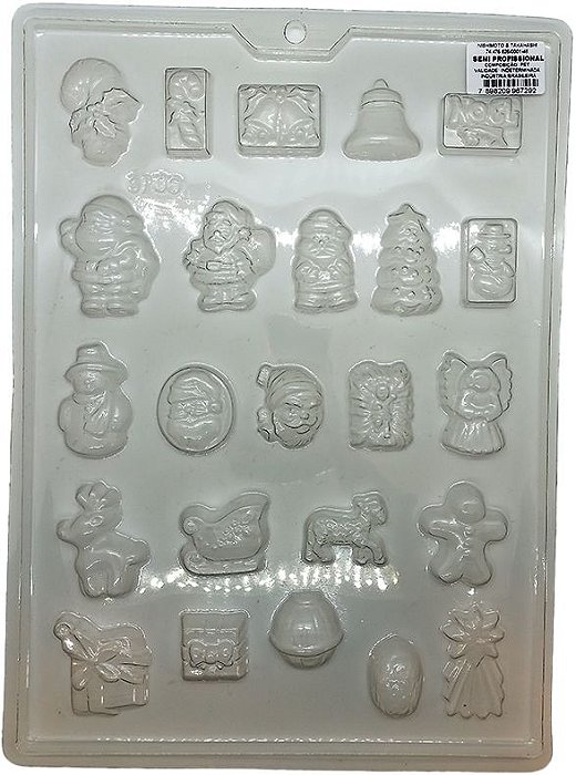 Forma de Acetato Simples Semiprofissional - Bombons Natalinos - 1 unidade - Crystal - Rizzo