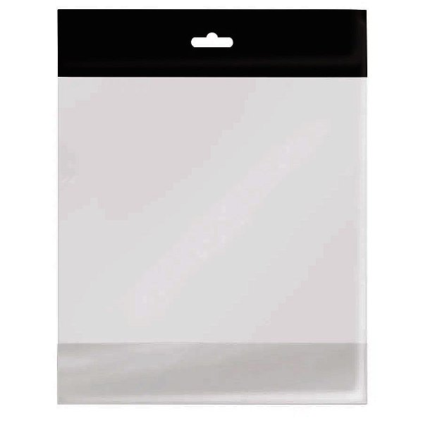 Saco Adesivado com Furo - Preto - 22x30cm  - 100 unidades - Cromus - Rizzo