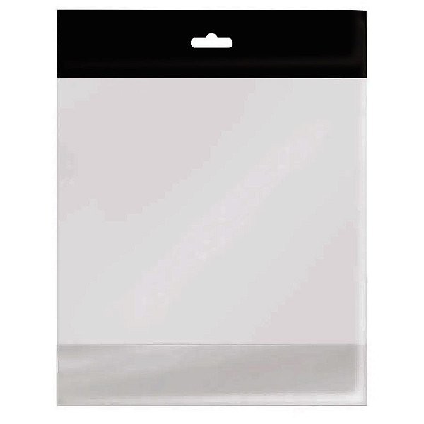 Saco Adesivado com Furo - Preto - 15x20cm  - 100 unidades - Cromus - Rizzo