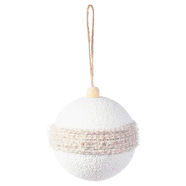 Bolas de Natal - Linhas - Branco/Marrom - 8 cm - 6 unidades - Cromus - Rizzo