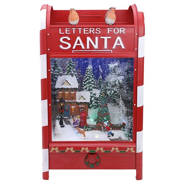 Decoração Caixa de Correio Natal Com Som e Movimento - 61cm  - 1 unidade - Cromus - Rizzo