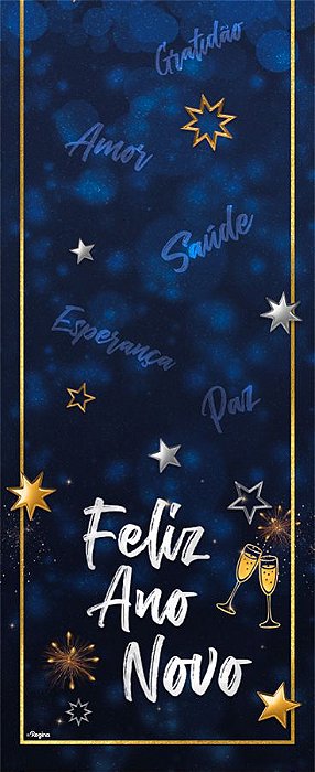 Trilho de Mesa Ano Novo - 40x200 - Feliz Ano Novo - 1 unidade - Regina - Rizzo