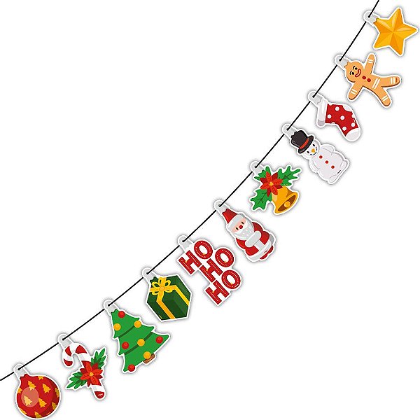 Faixa Decorativa Natal Mágico - Pinheiros e Papai Noel - 1 unidade - Regina - Rizzo