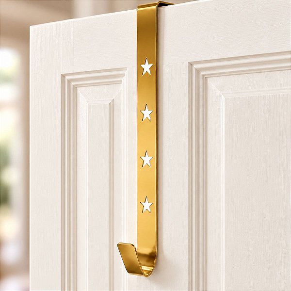 Suporte de Guirlanda Estrela Dourado - 30cm - 1 unidade - Cromus - Rizzo
