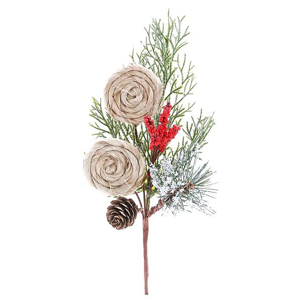 Pick Galho Frutas e Candies Vermelho - 33cm  - 1 unidade - Cromus - Rizzo