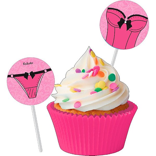 Bandeirinhas para Doces de Mesa Chá de Lingerie - 8 unidades - Festcolor - Rizzo