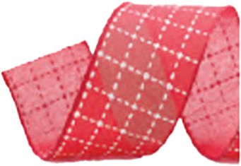 Fita Aramada - Quadriculada Vermelha/Branca - 6,3cm x 914cm- Cromus Natal - 1 unidade - Rizzo