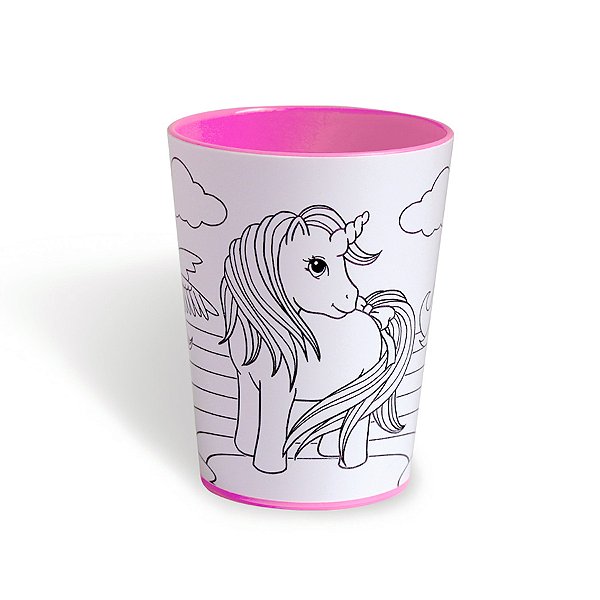 Copo para Colorir Color Cup Unicórnio - Rosa - 10cm - 1 unidade - Rizzo