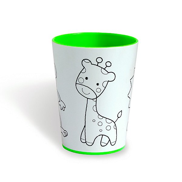 Copo para Colorir Color Cup Floresta - Verde - 10cm - 1 unidade - Rizzo