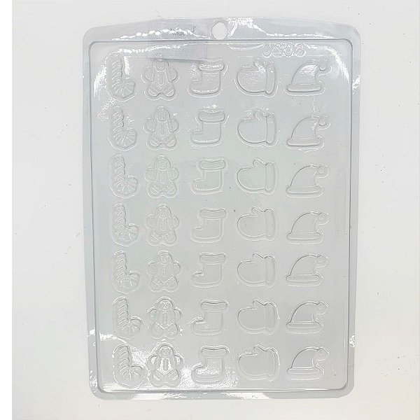 Forma de Acetato Simples - Natal Gorro e Luva  - 1 unidade - Crystal Forming - Rizzo